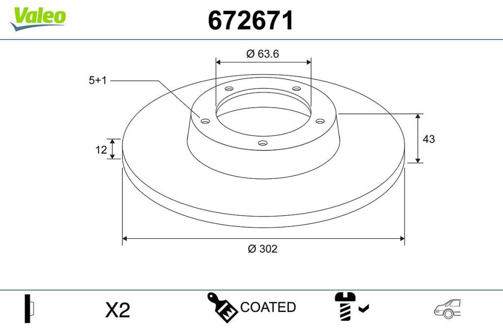 Disques de frein VALEO ref. 672671